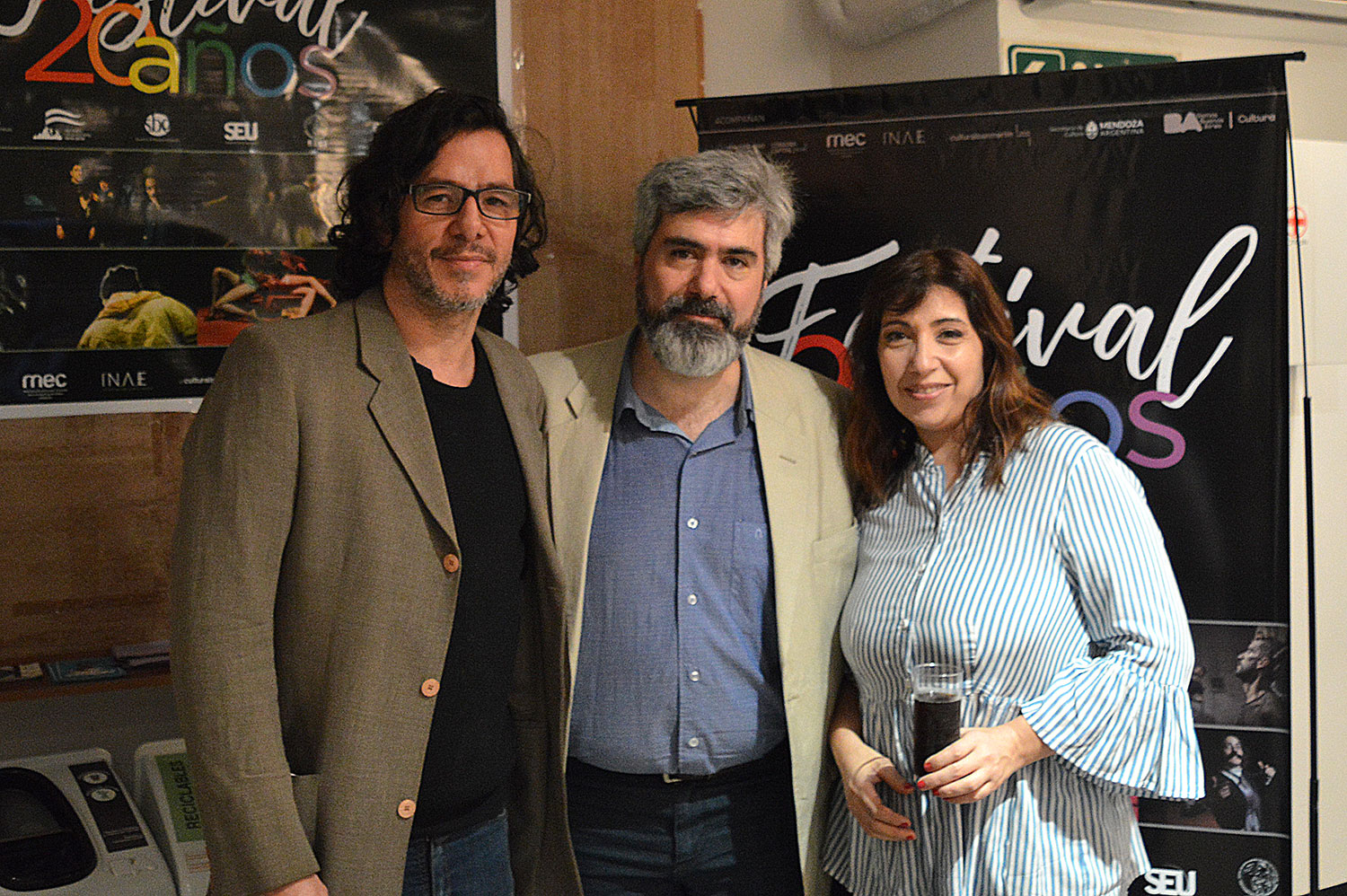 El músico Guido Sábato, Diego Berardo y Alejandra Peñalva - Festival 20 años de El Sábato