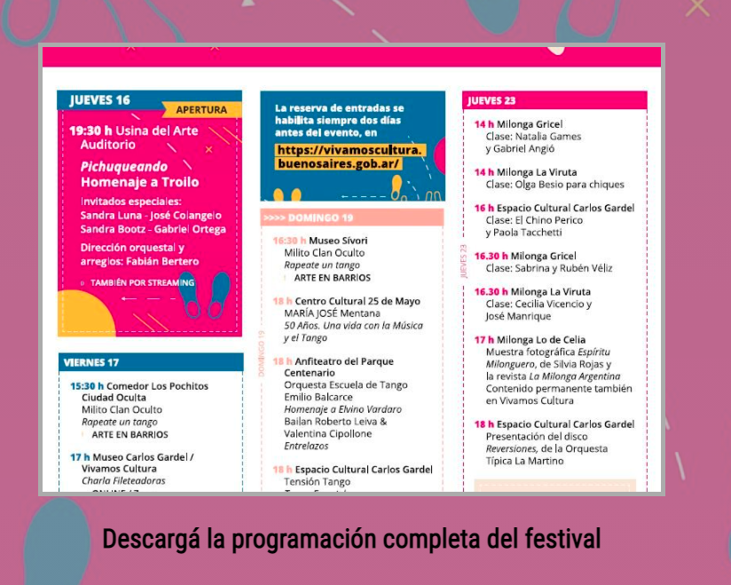 Agenda Cultural - Festival de Tango 2021 / Ministerio de Cultura de la Ciudad de Buenos Aires